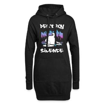 DJ Geschenk Musik Discjockey Disco Techno Rave - Hoodie-Kleid - Schwarz - Vorne