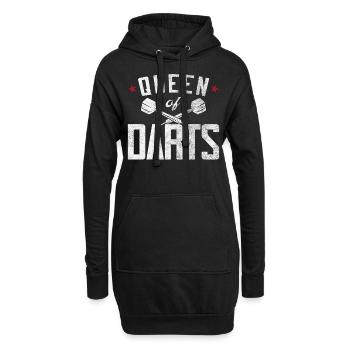 Darts Girl Vintage Reine des Fléchettes - Sweat-shirt à capuche long Femme - noir - Devant