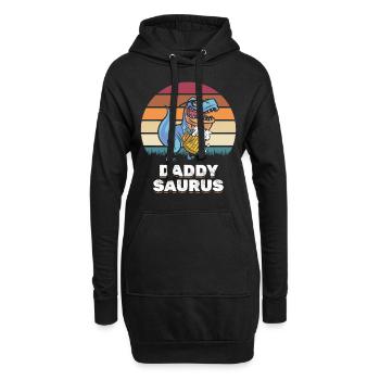 DaddySaurus Papa Dino Daddy Dinosaure PapaSaurus - Sweat-shirt à capuche long Femme - noir - Devant