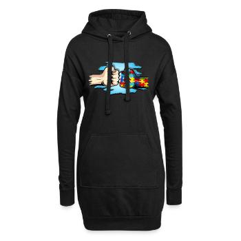 Autisme Cadeau Autiste Asperger TDAH Autisme - Sweat-shirt à capuche long Femme - noir - Devant
