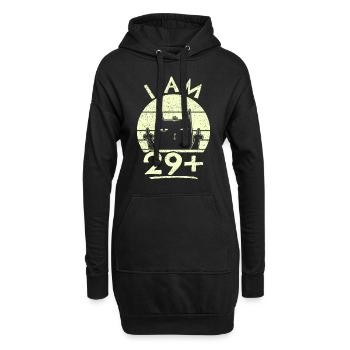 30. Geburtstag Frau 30ter 30 Jahre - I AM 29+ PLUS - Hoodie-Kleid - Schwarz - Vorne