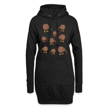 Kiwivögel I Kiwi-Vogel-Liebhaber I - Hoodie-Kleid - Schwarz - Vorne