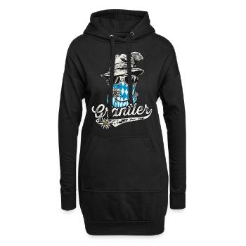 Grantler T-Shirt Herren Trachtenshirt - Hoodie-Kleid - Schwarz - Vorne