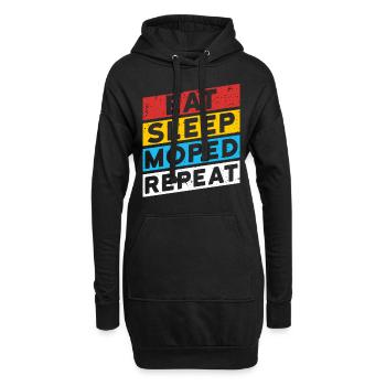 CYCLOMOTEUR Cyclomoteur GDR Moto | MANGER DORMIR CYCLOMOTEUR RÉPÉTER - Sweat-shirt à capuche long Femme - noir - Devant