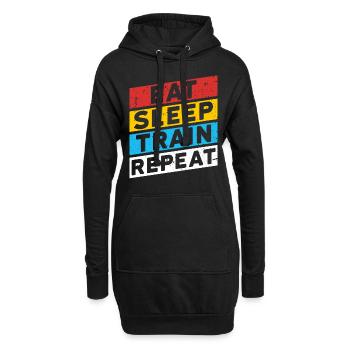 TRAINIEREN | EAT SLEEP TRAIN REPEAT - Hoodie-Kleid - Schwarz - Vorne