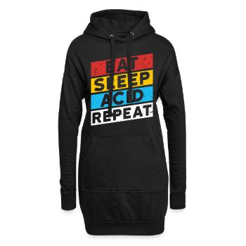 ACID DROGEN SPRUCH | EAT SLEEP ACID REPEAT - Hoodie-Kleid - Schwarz - Vorne