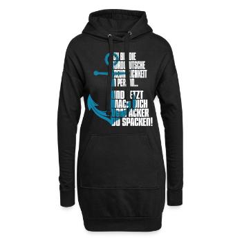 Ich bin die Norddeutsche Freundlichkeit in Person! - Hoodie-Kleid - Schwarz - Vorne