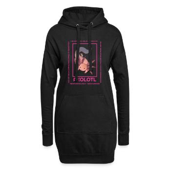 Axolotl Infografik Illustration Süße Haustiere - Hoodie-Kleid - Schwarz - Vorne