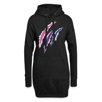 Bisexual Bi Pride Flag Scratch - Hoodie-Kleid - Schwarz - Vorne