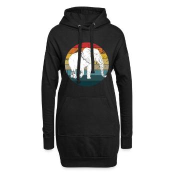 Éléphant - Sweat-shirt à capuche long Femme - noir - Devant