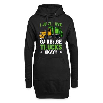 Garbage Man Cadeau Garbage Collection Waste Profession - Sweat-shirt à capuche long Femme - noir - Devant