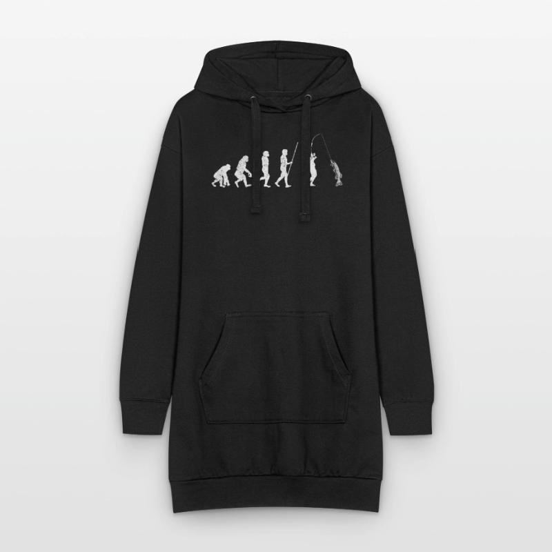 Évolution de l'orphie Évolution de la pêche à l'orphie Sweat-shirt à capuche long Femme