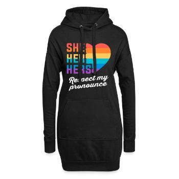 Trans Transgenre Transsexuel Cadeau Queer - Sweat-shirt à capuche long Femme - noir - Devant