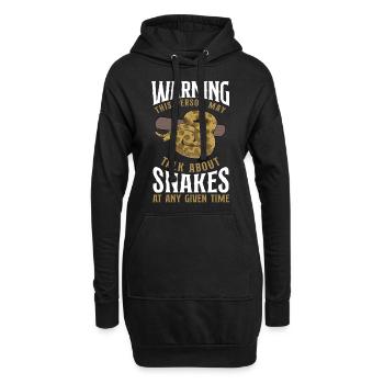 Snake Serpent Warning This Person - Hoodie-Kleid - Schwarz - Vorne