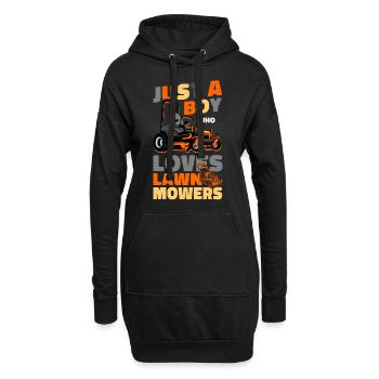 Lawn Mower Mowing Dad Father - Hoodie-Kleid - Schwarz - Vorne