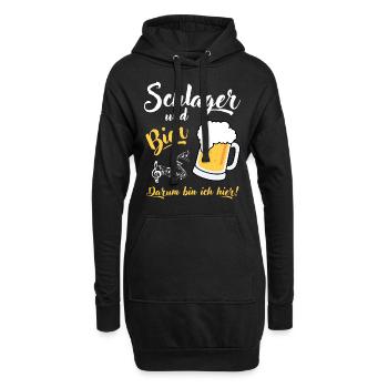 Schlager und Bier darum bin ich hier - Hoodie-Kleid - Schwarz - Vorne