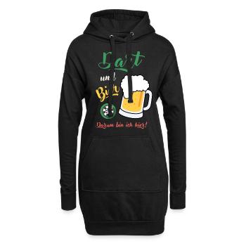 Dart und Bier Dartspieler Dartspruch Geschenk Spaß - Hoodie-Kleid - Schwarz - Vorne