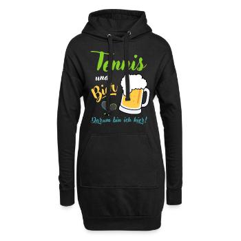 Tennis und Bier Tennistrainer Spruch Geschenk - Hoodie-Kleid - Schwarz - Vorne