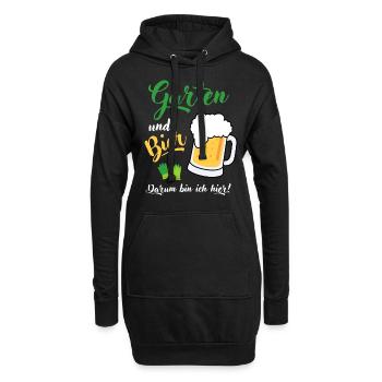 Garten und Bier Hobbygärtner Gartenarbeit Spruch - Hoodie-Kleid - Schwarz - Vorne