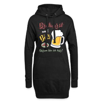 Bratwurst Bier Spruch Grillmeister Bierzelt Wurst - Hoodie-Kleid - Schwarz - Vorne