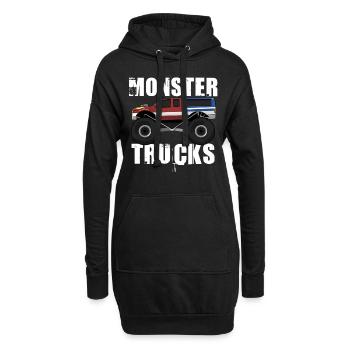 Monster Truck Große Reifen Kind Liebe I Geschenk - Hoodie-Kleid - Schwarz - Vorne