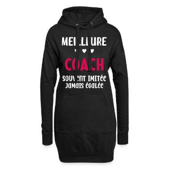 Femme Meilleure Coach Humour entraineuse Cadeau - Sweat-shirt à capuche long Femme - noir - Devant