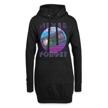 Never Forget Retro 80er 90er Nostalgie - Hoodie-Kleid - Schwarz - Vorne