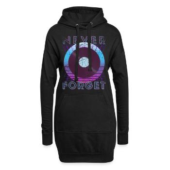 Never Forget Retro 80er 90er Nostalgie - Hoodie-Kleid - Schwarz - Vorne