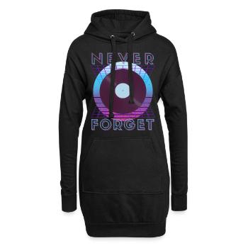 Never Forget Retro 80er 90er Nostalgie - Hoodie-Kleid - Schwarz - Vorne