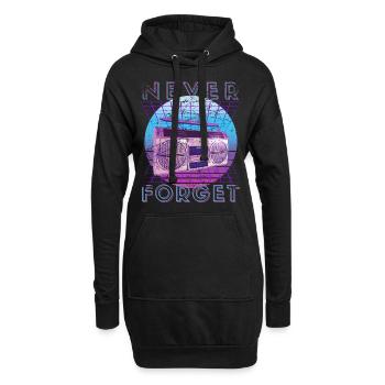Never Forget Retro 80s 90s Nostalgia - Hoodie Dress - black - Front