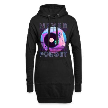 Never Forget Retro 80er 90er Nostalgie - Hoodie-Kleid - Schwarz - Vorne
