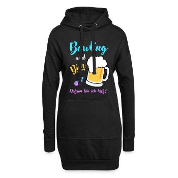 Bowling Bier Spruch Geschenk Bierliebhaber Bowler - Hoodie-Kleid - Schwarz - Vorne