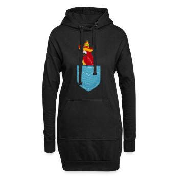 Drôle d’oiseau perroquet cockatiel - Sweat-shirt à capuche long Femme - noir - Devant