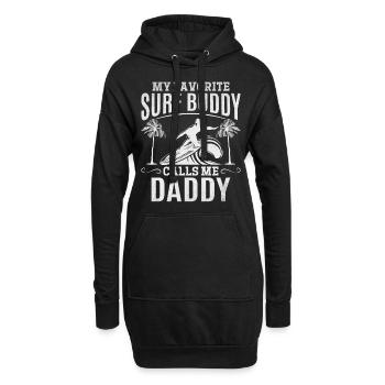 Surfing Daddy Mein Lieblings-Surf-Freund nennt - Hoodie-Kleid - Schwarz - Vorne