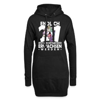 Endlich 21 Jahre - 21. Geburtstag - Hoodie-Kleid - Schwarz - Vorne