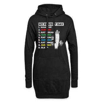 Surfeur d’eau Ma journée parfaite de surf - Sweat-shirt à capuche long Femme - noir - Devant