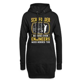 Gerüstbauer Tshirt - Hoodie-Kleid - Schwarz - Vorne