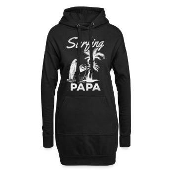 Surfen Papa Surfbrett Surfer Daddy Wave Surfen - Hoodie-Kleid - Schwarz - Vorne