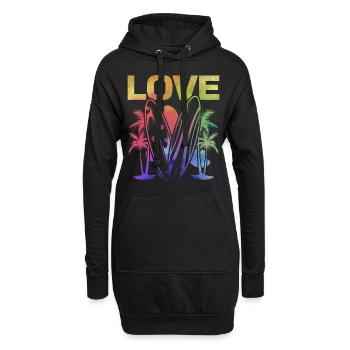 Surf Surf Planche de surf Surfer WatersurfIng Amour - Sweat-shirt à capuche long Femme - noir - Devant