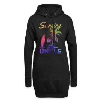 Wave Surfing Onkel Surfen Onkel Surfboard Surfer - Hoodie-Kleid - Schwarz - Vorne