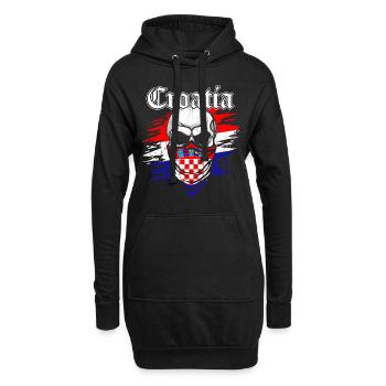Tshirt Croatie - Sweat-shirt à capuche long Femme - noir - Devant