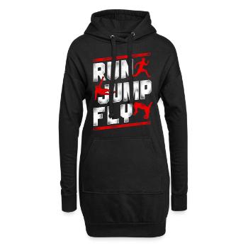 Parkour Free Running Traceur - Hoodie-Kleid - Schwarz - Vorne