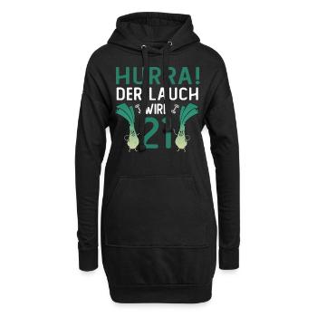 Hurra der Lauch wird 21 - Hoodie-Kleid - Schwarz - Vorne