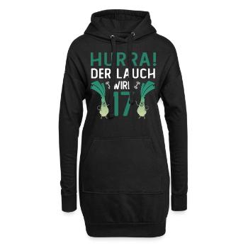 Hurra der Lauch wird 17 - Hoodie-Kleid - Schwarz - Vorne