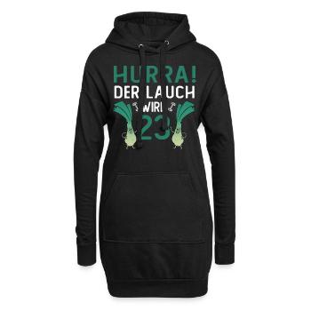 Hurra der Lauch wird 23 - Hoodie-Kleid - Schwarz - Vorne