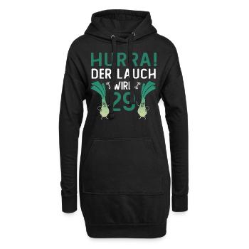 Herren 29. Geburtstag Hurra der Lauch wird 29 Gag - Hoodie-Kleid - Schwarz - Vorne