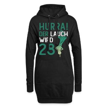 Herren 15. Geburtstag Hurra der Lauch wird 15 - Hoodie-Kleid - Schwarz - Vorne