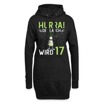 Herren 17. Geburtstag Hurra der Lauch wird 17 - Hoodie-Kleid - Schwarz - Vorne