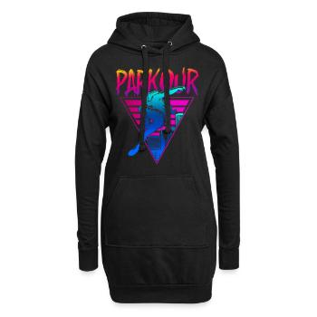 Parkour Free Running Traceur 80S - Sweat-shirt à capuche long Femme - noir - Devant