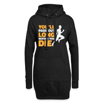 Jogger Läufer Marathon Joggen Langlauf - Hoodie-Kleid - Schwarz - Vorne